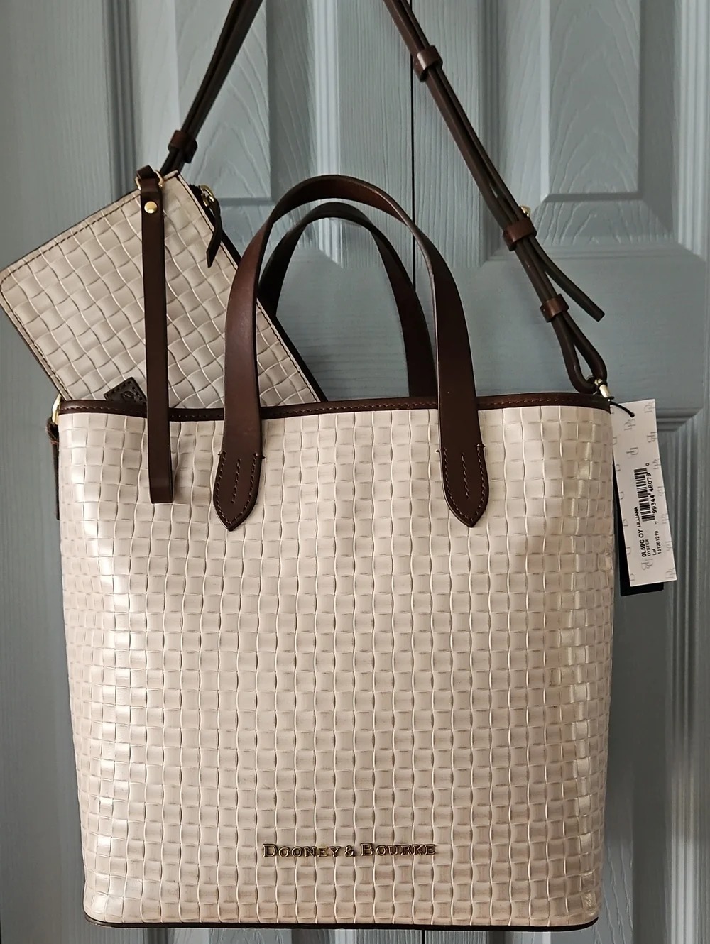 🪸 SUMMER SALE Dooney & Bourke Oyster White Woven Liliana Satchel/Matching Purse